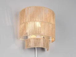 Wandleuchte SATNA aus Papiergarn mit Stecker und Schalter, Höhe 24cm