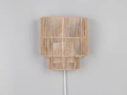 Wandleuchte SATNA aus Papiergarn mit Stecker und Schalter, Höhe 24cm