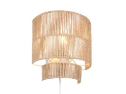 Wandleuchte SATNA aus Papiergarn mit Stecker und Schalter, Höhe 24cm