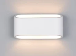 Wandleuchte SEPANTA aus Gips mit Up and Down Lichteffekt, Breite 23cm