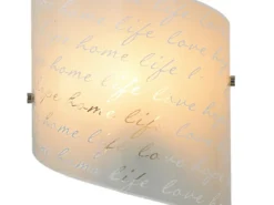 Wandleuchte SIGNA mit Glasschirm & Signatur Dekor, Höhe 30cm