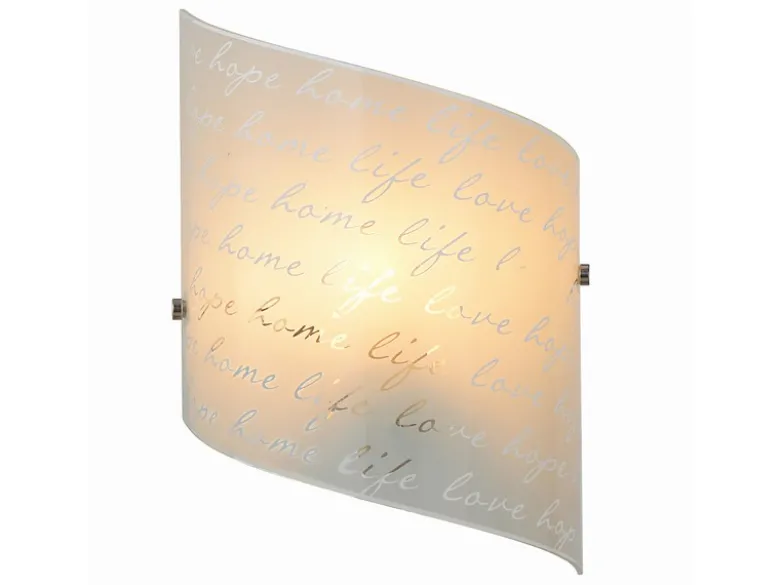 Wandleuchte SIGNA mit Glasschirm & Signatur Dekor, Höhe 30cm