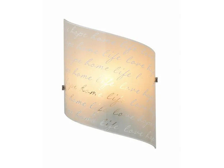 Wandleuchte SIGNA mit Glasschirm & Signatur Dekor, Höhe 30cm