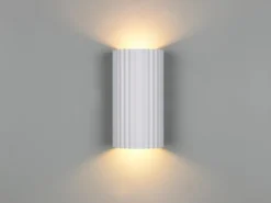 Wandleuchte SOKA mit Up and Down Lichteffekt, Metall Weiß, Höhe 18cm