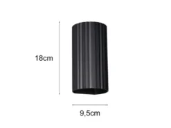 Wandleuchte SOKA mit Up and Down Lichteffekt, Metall Schwarz, Höhe 18cm