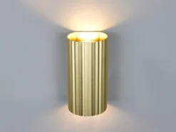 Wandleuchte SOKA mit Up and Down Lichteffekt, Metall Gold, Höhe 18cm
