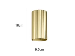 Wandleuchte SOKA mit Up and Down Lichteffekt, Metall Gold, Höhe 18cm