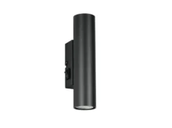 Wandleuchte TARYN Up and Down Schwarz mit Schalter, Höhe 18cm