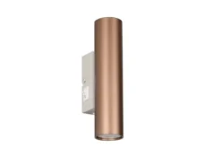 Wandleuchte TARYN Up and Down Coffee / Grau mit Schalter, Höhe 18cm