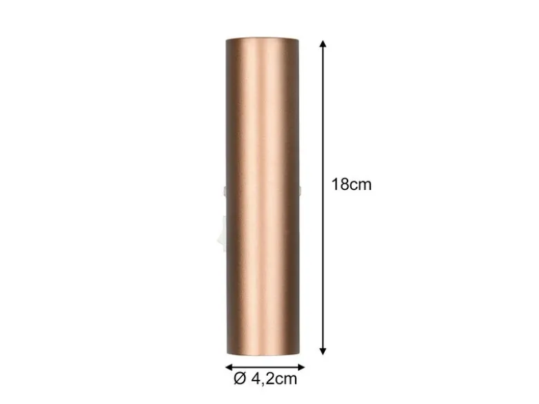 Wandleuchte TARYN Up and Down Coffee / Grau mit Schalter, Höhe 18cm