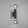 Wandleuchte VANNES 2 Flammig Schwarz, Up and Down Light, Höhe 18cm