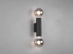 Wandleuchte VANNES 2 Flammig Schwarz, Up and Down Light, Höhe 18cm