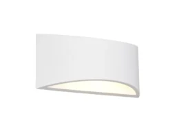 Wandleuchte WACADIA halbrund aus Gips mit Up and Down Lichteffekt, Breite 30cm