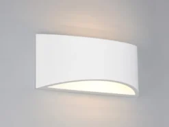 Wandleuchte WACADIA halbrund aus Gips mit Up and Down Lichteffekt, Breite 30cm