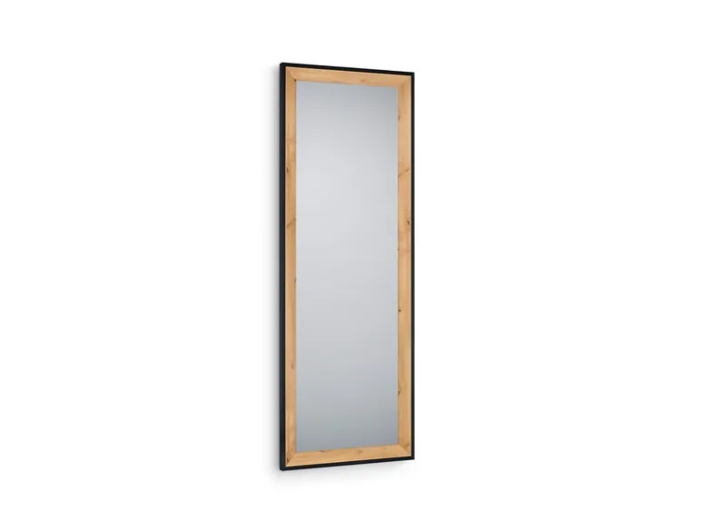 Wandspiegel BRANDA Ganzkörperspiegel mit Rahmen Farbe Eiche-Schwarz 50x150cm