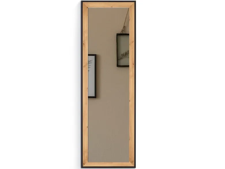 Wandspiegel BRANDA Ganzkörperspiegel mit Rahmen Farbe Eiche-Schwarz 50x150cm