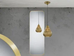 Wandspiegel BRITNEY Ganzkörperspiegel Metall Rahmen Gold 50x150 cm