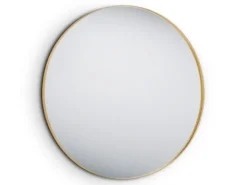 Wandspiegel BRITNEY mit Rahmen goldfarbig - großer Metallspiegel Ø80cm