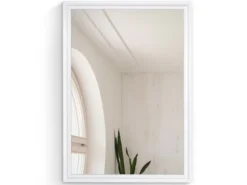 Wandspiegel FRIEDA rechteckig mit Dekor Rahmen in Weiß 50x70cm