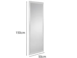 Wandspiegel JULIETTE Ganzköperspiegel Aluminium Rahmen in Silber 50 x 150cm