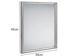 Wandspiegel LOLA rechteckig mit Holz Rahmen in Silber 34x45cm