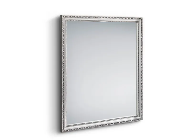 Wandspiegel LOLA rechteckig mit Holz Rahmen in Silber 34x45cm
