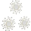 Wandspiegel MELANIE 3er Set Rahmen in Gold mit Dekorkugeln & Kristallen Ø 25,5cm