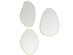 Wandspiegel VELINA 3er Set mit Metallrahmen in Gold