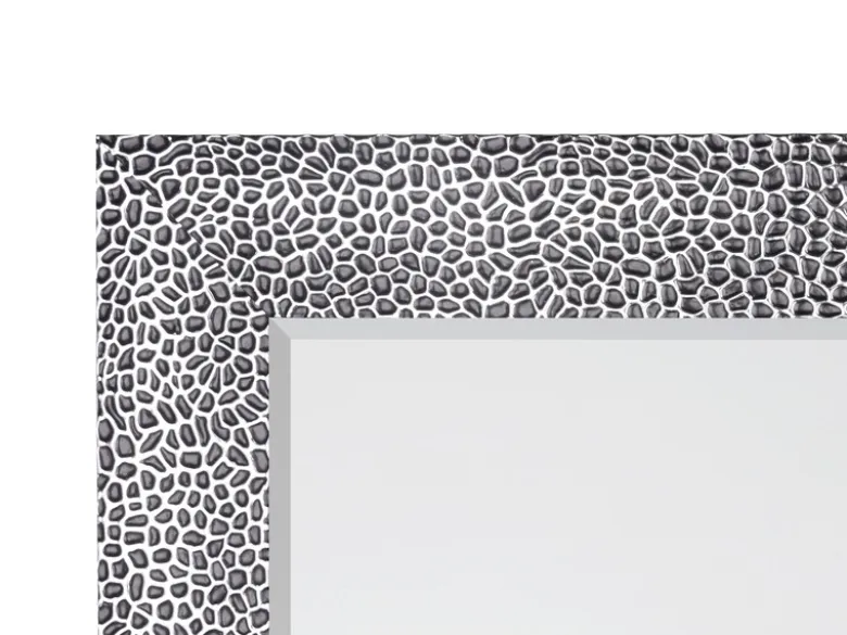 Wandspiegel VICKY Ganzkörperspiegel mit Rahmen Silber Schwarz 50x150 cm
