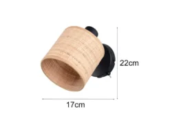 Wandstrahler AIMEE mit Schalter & Bast Lampenschirm, Breite 13cm