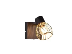 Wandstrahler ARDON mit Gitter Lampenschirm in Gold, Breite 9cm