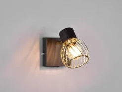 Wandstrahler ARDON mit Gitter Lampenschirm in Gold, Breite 9cm