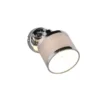 Wandstrahler AROSA Silber Chrom mit Stoffschirm Grau, Breite 10cm