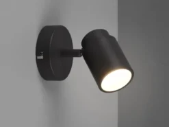Wandstrahler Badezimmerlampe Schwarz, Tiefe 15,5cm inkl. GU10 LED
