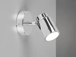 Wandstrahler Badezimmerlampe Silber Chrom, Tiefe 15,5cm inkl. GU10 LED