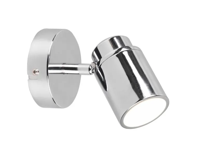 Wandstrahler Badezimmerlampe Silber Chrom, Tiefe 15,5cm inkl. GU10 LED