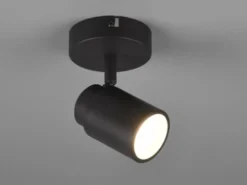 Wandstrahler Badezimmerlampe ANGELO Schwarz, Höhe 15,5cm