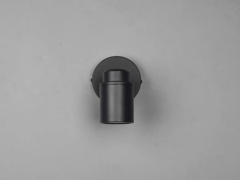 Wandstrahler Badezimmerlampe ANGELO Schwarz, Höhe 15,5cm