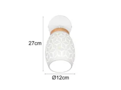 Wandstrahler BIDAR Weiß mit Schalter & Stanzmuster, Breite 12cm