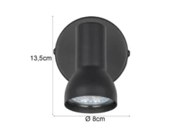 Wandstrahler CANTAR Metall Schwarz, Spot schwenkbar, Breite 8cm