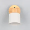 Wandstrahler & Deckenstrahler SHANTI Hellgrau mit Holz, Breite 9cm
