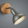 Wandstrahler DELHI Holz & Metall Silber Antik, Breite 11,5cm