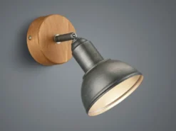 Wandstrahler DELHI Holz & Metall Silber Antik, Breite 11,5cm