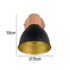 Wandstrahler DELUME aus Metall in Schwarz/Gold & Holzoptik, Höhe 19cm
