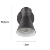 Wandstrahler ENZO Retro Schwarz mit Schalter & Stecker, Breite 12cm