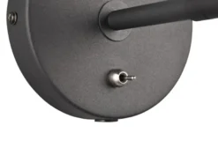 Wandstrahler ENZO Retro Schwarz mit Schalter & Stecker, Breite 12cm