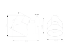Wandstrahler LATIKA Metall Weiß mit Holzoptik, Breite 10cm