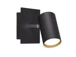 Wandstrahler MARLEY Metall Schwarz mit GU10-Sockel, Breite 12cm