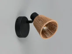 Wandstrahler NATREL mit Lampenschirm aus Papiergarn, Breite 10cm