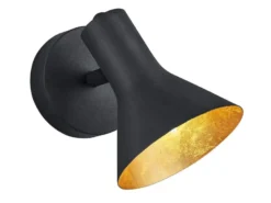 Wandstrahler NINA Metall Schwarz / innen Gold, Breite 11cm